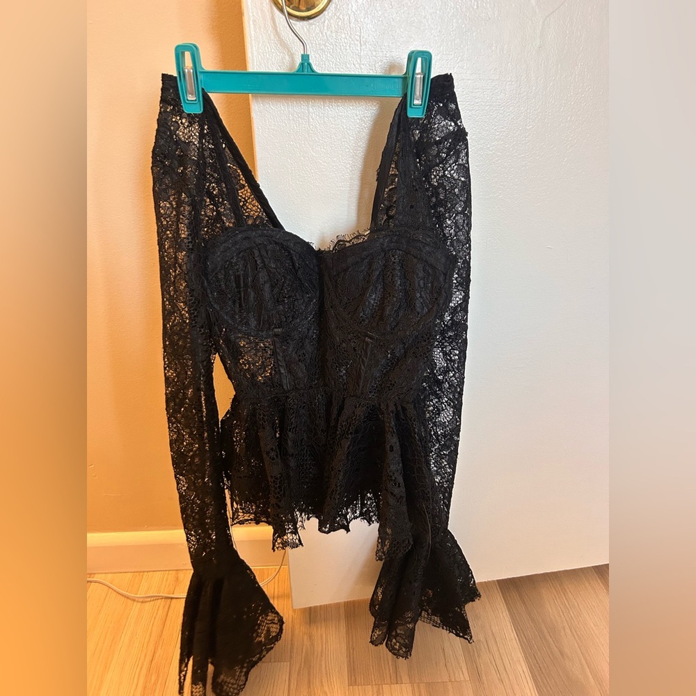 Reclaimed Vintage Black Lace Intimate Top
